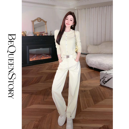 余潇潇【香草奶贝】2025春装新款轻奢百搭宽松舒适显瘦萝卜牛仔裤 商品图2