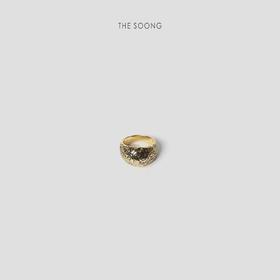 铜合金戒指 THESOONG法式复古手工做旧浮雕图腾开口戒指HWZB6361
