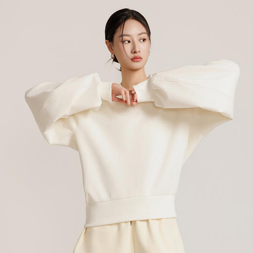 weyo女春季新款时尚宽松版型V领廓形休闲卫衣880027 商品图2