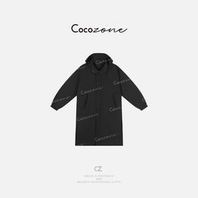 COCO ZONE 25春季新款美式连帽纯色宽松长款外套CD1A0498