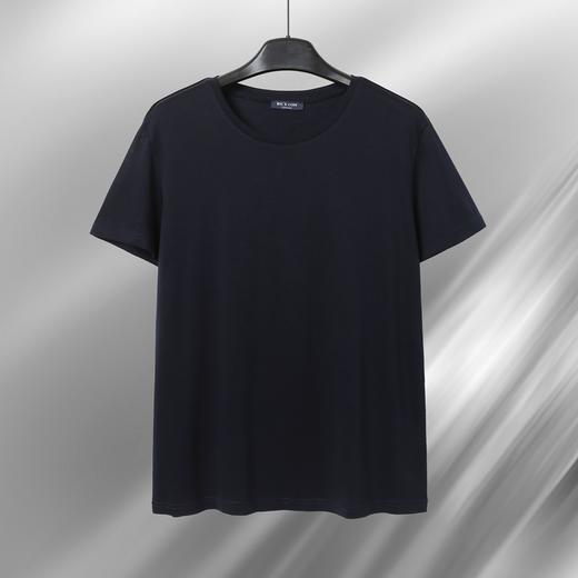 男士时尚修身版圆领深蓝短袖恤衫  CH8S233* 商品图0