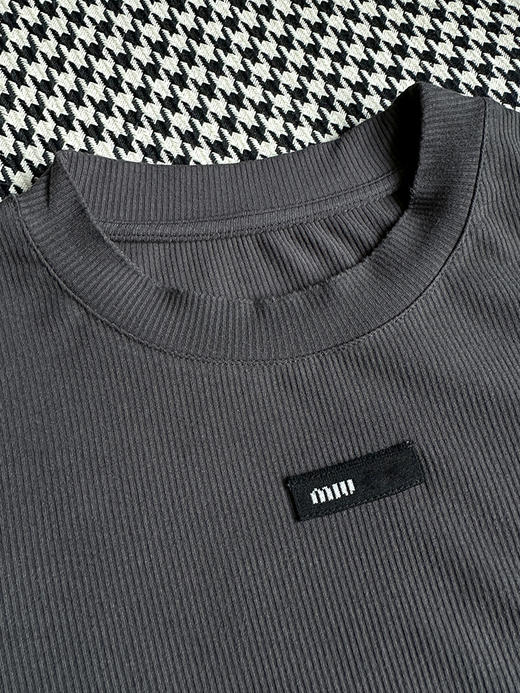 THS-限时  缪家 女士坑条针织短袖T恤 BH2571 商品图4