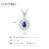 GAONAS 培育蓝宝石【矿工的眼泪】时尚贵气百搭百花镶蓝项链11306XR 商品缩略图4