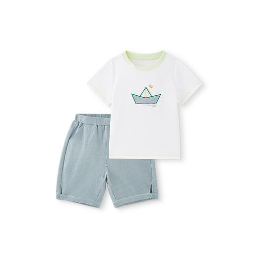 【商场同款】英氏儿童套装夏季透气休闲衣裤套男童背心中裤套装 商品图4