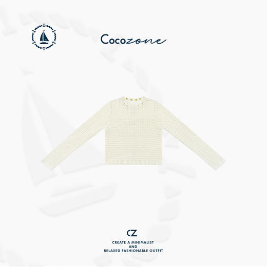 COCO ZONE 刘一一【黑标系列】 异域度假风圆领针织开衫CD1A0247 商品图2