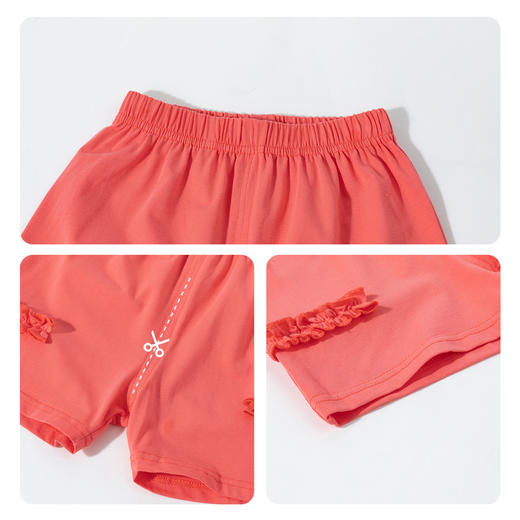 ZB2ET001贝贝怡【花边袖冰感套装】2025夏季新款女童凉感短袖T恤轻薄短裤两件套 商品图5