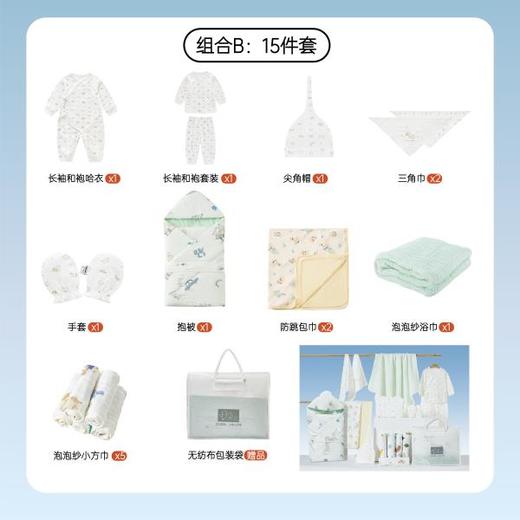 [待产包]卓儿新生儿待产包满月百天礼宝宝衣服纯棉浴巾方巾包单 商品图2