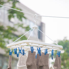 茶花大号长方型晒衣架（24夹）0709