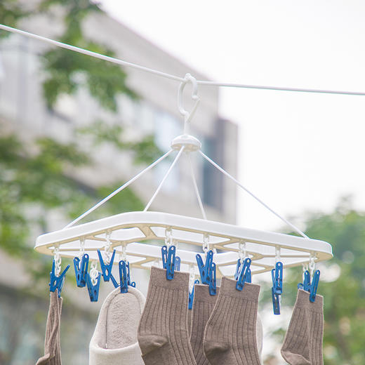 茶花大号长方型晒衣架（24夹）0709 商品图0