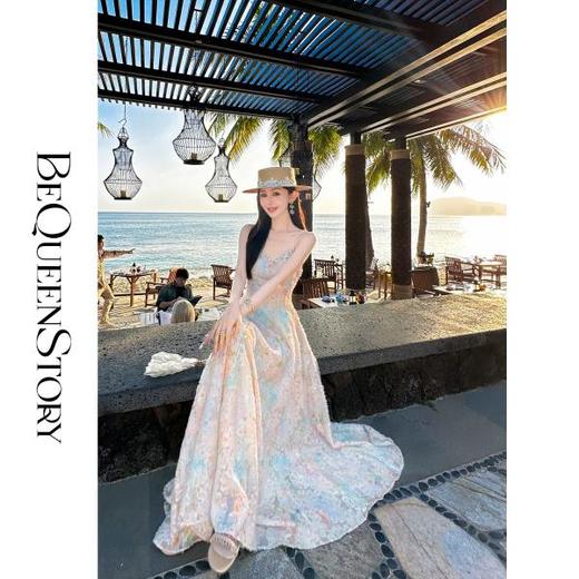 余潇潇【油画少女】2025春装新款欧若风立体印花吊带连衣裙&上衣 商品图0