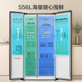 容声（Ronshen）556升 对开门 双变频冰箱 风冷无霜 干湿可调抽屉 -31℃冰封锁鲜 360°立体环绕送风 一级能效BCD-556WVS1HPC