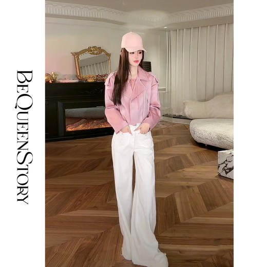 余潇潇【蔷薇单宁】2025春装新款精致立体刺绣手工缝珠直筒牛仔裤 商品图3