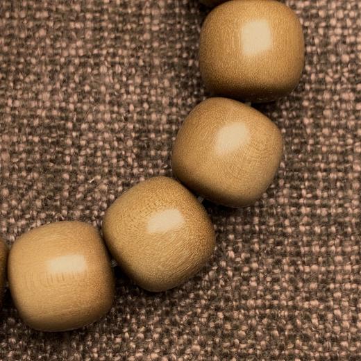 【青山特惠】15*16mm14颗 正区印度迈索尔老山檀精工老型桶珠 银丝纹理 L5 商品图3