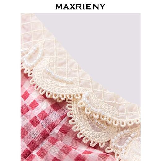 MAXRIENY2025年早春红格纹复古连衣裙公主裙赫本显瘦高腰鬼马甜心(货号:MF86DR004) 商品图1