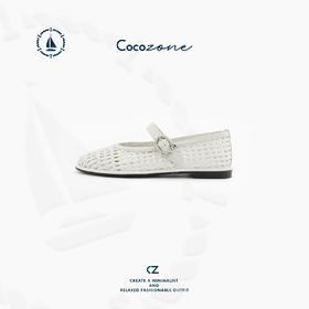 COCO ZONE 2025时尚镂空编织一字带平底单鞋CD2A0466