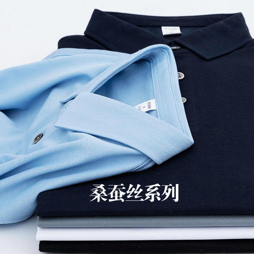 岸纾 高端桑蚕丝莱赛尔短袖POLO衫190克（5色可选）P1006 商品图3