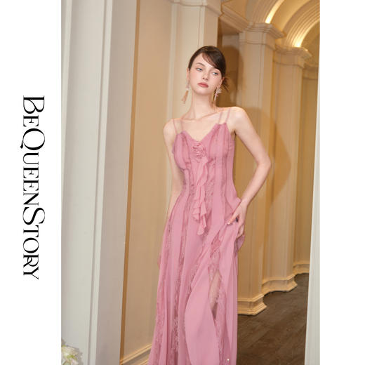 余潇潇【微醺维纳斯】2025春装新款浪漫优雅气质设计吊带连衣裙显瘦 商品图3