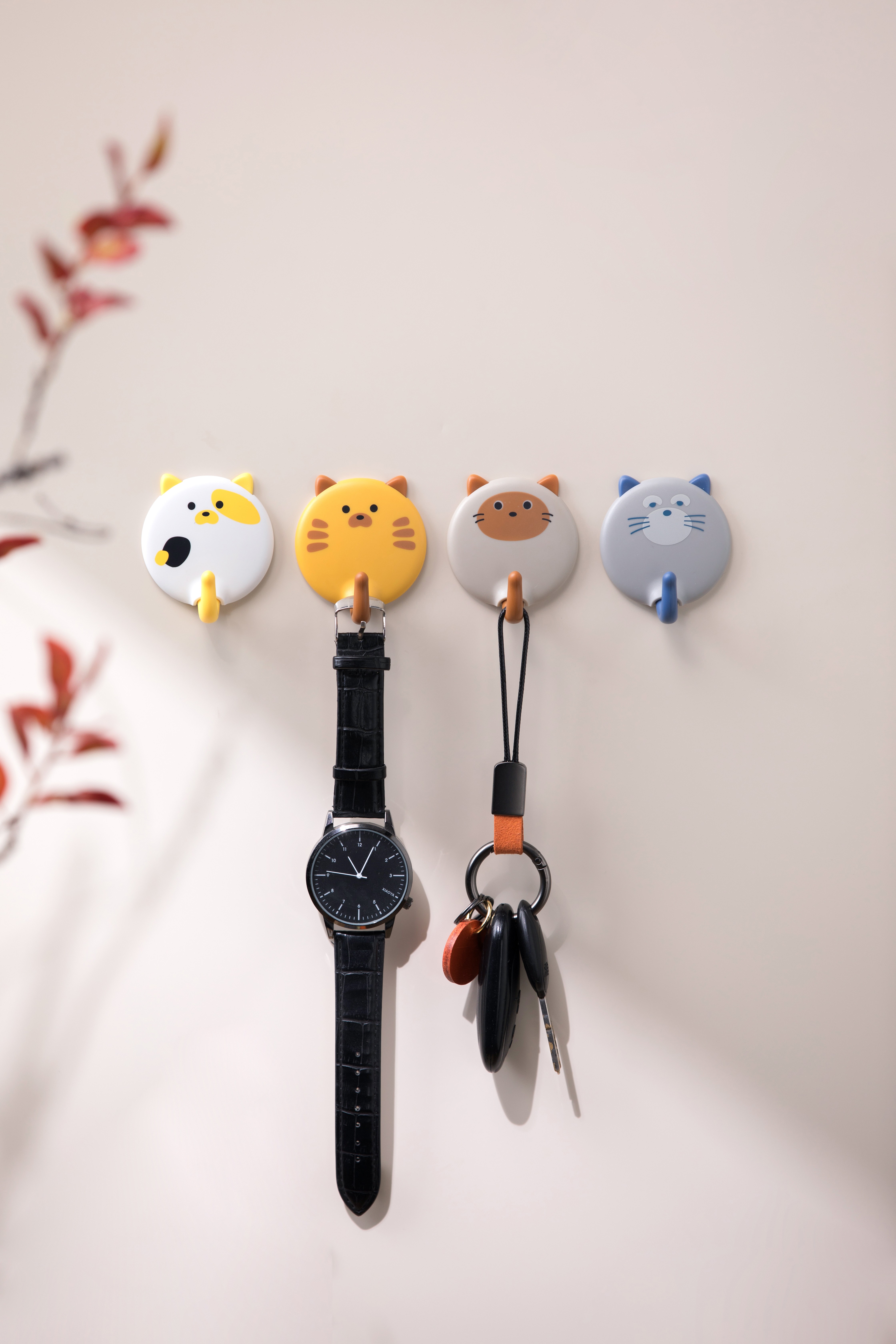 茶花胖猫粘钩121017