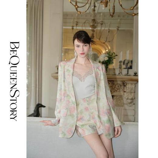 余潇潇【油画绽放】2025春装新款气质时尚休闲百搭花朵印花西装外套 商品图0