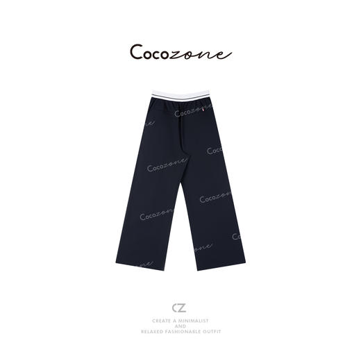 COCO ZONE 25年新款拼接松紧腰显瘦宽松休闲裤ACD2A0199 商品图1