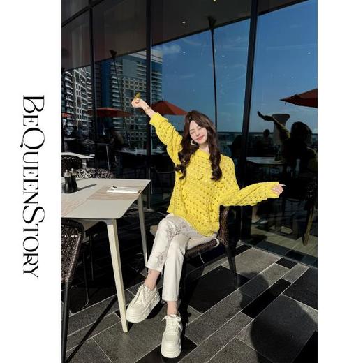 余潇潇【漫步生花】2025春装新款棉天丝混纺拼白色蕾丝欧若风牛仔裤 商品图4