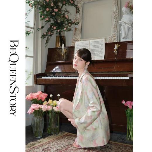 余潇潇【油画绽放】2025春装新款气质时尚休闲百搭花朵印花西装外套 商品图3