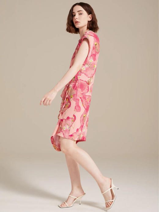 火山雏菊印花优雅连衣裙 商品图2