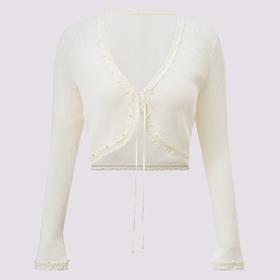 MAXRIENY宫廷浪漫风针织开衫外套收腰外搭(货号:MF86JA003A1001)