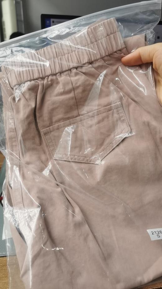 简约日系风全棉工装裤女秋季松紧高腰显瘦百搭宽松休闲九分萝卜裤 商品图7