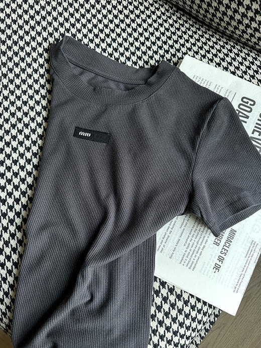 THS-限时  缪家 女士坑条针织短袖T恤 BH2571 商品图3