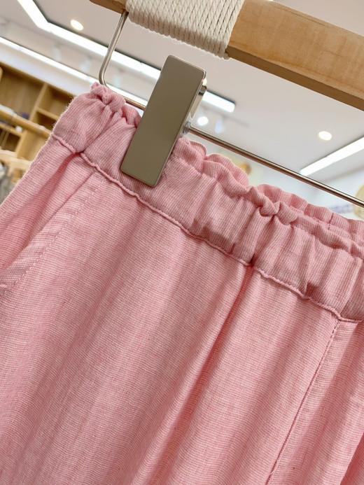 松植屋女士《白喆》圆领七分袖九分裤睡衣套装女款色织双层纱家居服 商品图4