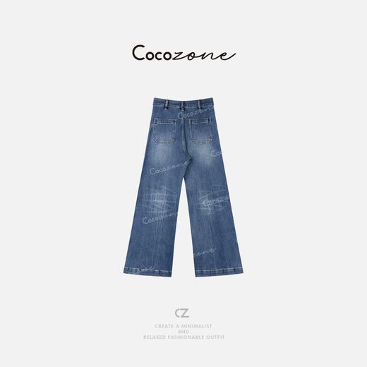 COCO ZONE 春季新款复古水洗平插口袋牛仔裤CD1A0457 商品图1