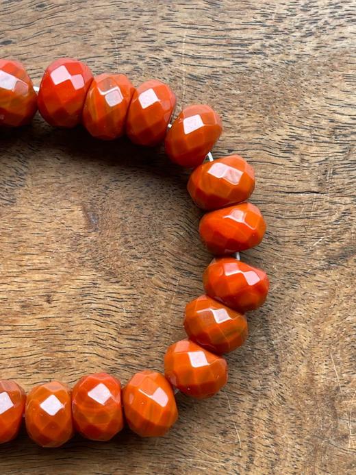 南红瑪瑙菱格面扁圆珠手链，顺丰包邮 商品图13