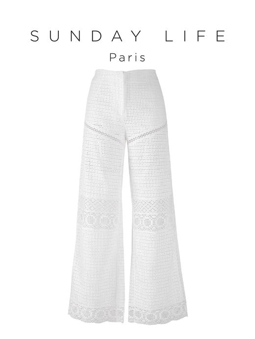 度假风镂空绣花蕾丝拼接外套/长裤 商品图9