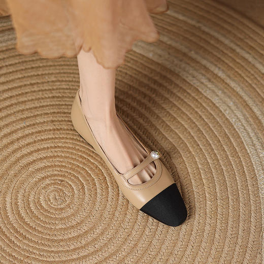 【预售5天】气质内增高单鞋，法式小香风浅口拼色玛丽珍晚晚女鞋HCYYHD&5913 商品图0