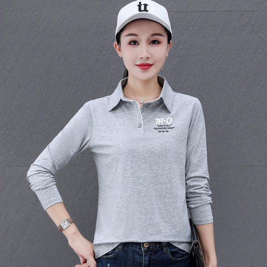 长袖PPOLO衫工作服t恤纯刺绣印花TR8753 商品图3