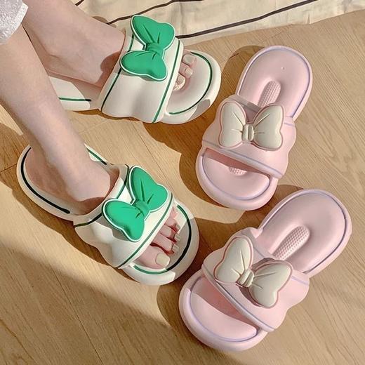 蝴蝶结凉拖鞋女夏季网红可爱时尚外穿踩屎感厚底防滑室内居家拖鞋 商品图3
