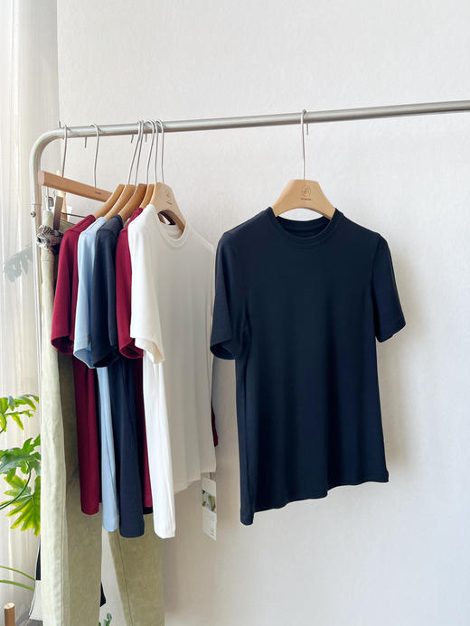 【温柔的谎言】噢蜜ooomeooo小圆领高弹T 商品图11