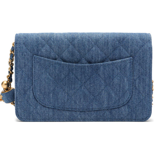 CHANE*香奶奶早春款小金球WOC 纯色丹宁牛仔肩带可调节丝绒 发财包单肩斜挎包 常规 女款 蓝色（CB） 商品图2