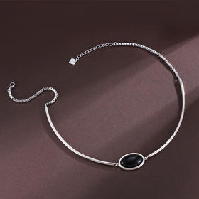 子佩集S925银【心愿之权】项链【XL-5816】纯银原创2黑玛瑙2502