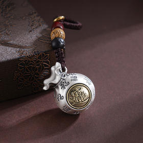 子佩集S999银【年福一年】钥匙扣【YSG734】纯银小摆件-招财进宝可转动2502