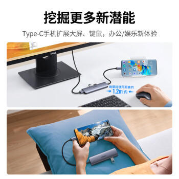 绿联Type-C拓展坞转HDMI扩展坞适用雷电4/5苹果电脑转换器C口转接头Macbook air/neo华为多接口扩展器 商品图3