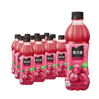 可口可乐（Coca-Cola）美汁源 爽粒花语 红葡萄汁 果汁饮料 450ml*12瓶 商品图0