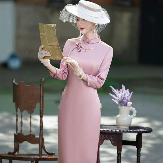 老上海高端醋酸旗袍HQ335 商品图3