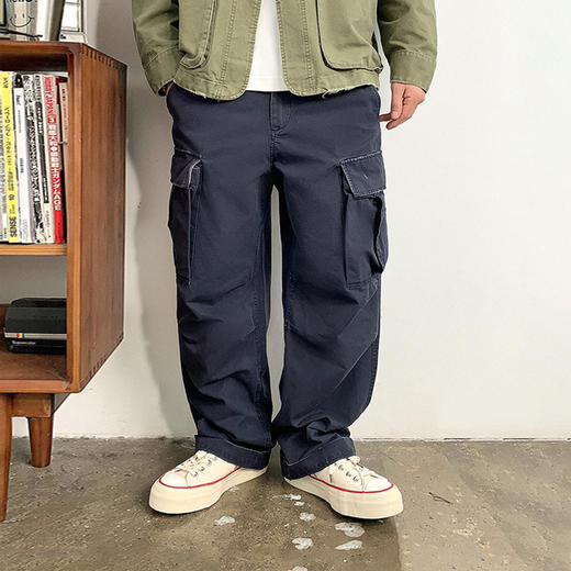 徐太浪复古拼接多口袋工装裤男2025新款春秋宽松直筒裤子青年长裤 商品图2