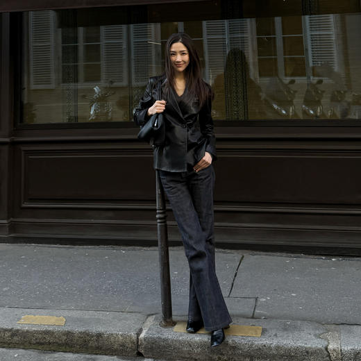 ROMI STUDIO“棕标甄选”100绵羊皮柔软弹力修身皮衣外套RWCSWG1561 商品图0