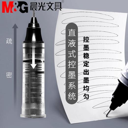 12支【晨光M&G文具！直液式走珠笔】速干全针管，润物细无声。控墨稳定走，书写如行云。不断墨长久，写就流畅顺畅。 商品图3