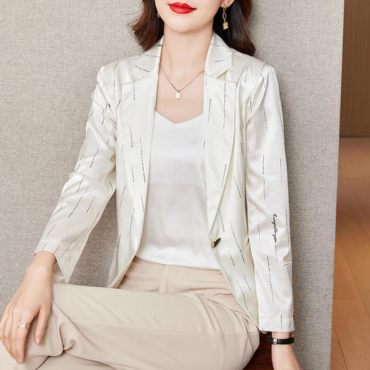 气质小个子真丝西装外套，小香风桑蚕丝西服上衣KQN-92172 商品图2