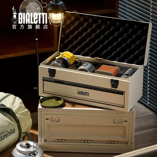 比乐蒂露营咖啡箱摩卡壶户外礼盒咖啡套装折叠收纳箱 商品图0