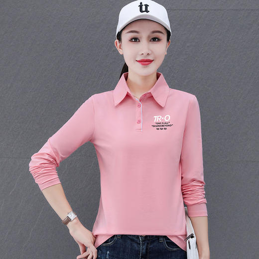 长袖PPOLO衫工作服t恤纯刺绣印花TR8753 商品图2